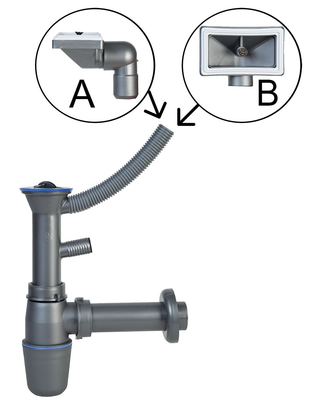 Novaservis Siphons Sink trap, 49 mm, plastic NSP49