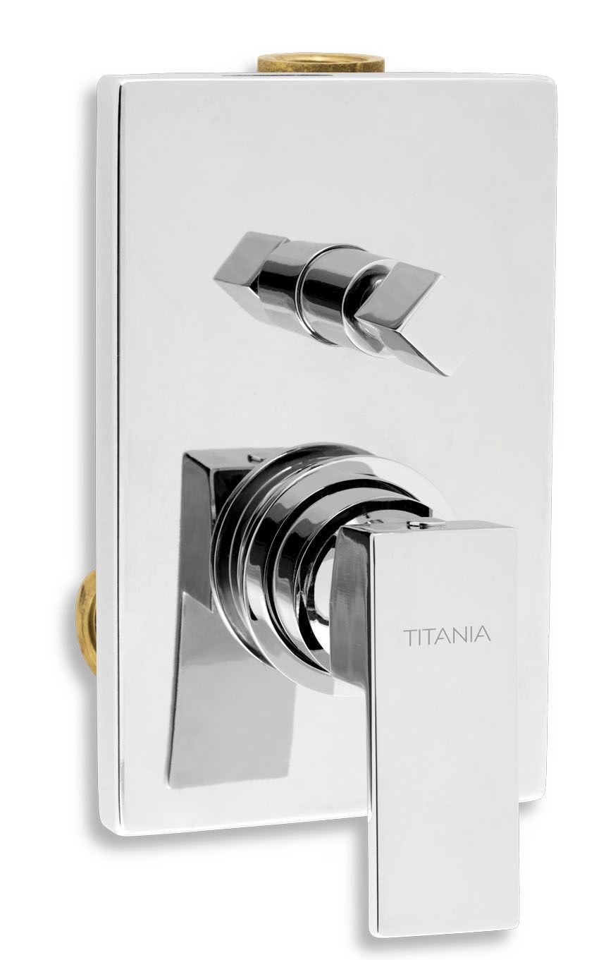 Novaservis Titania Cube vaňová sprchová batéria s prepínačom, chróm 98850R,0