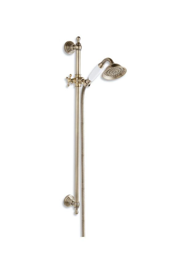 Novaservis Sprchový set Retro s tyčou, ručnou sprchou, hadicou a držiakom, bronz KITRETRO,46
