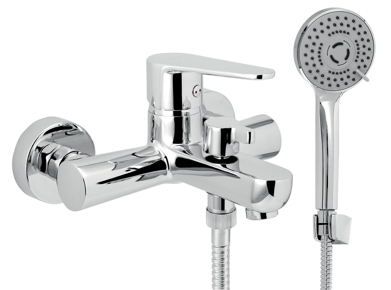 Novaservis Titania Fresh Nástenná vaňová batéria so sprchovacím setom, Eco, 15 cm, chróm 96021,0E