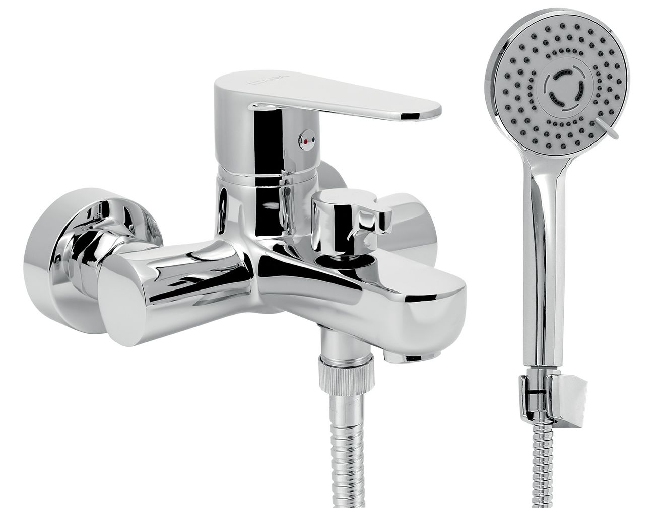 Novaservis Titania Fresh Nástenná vaňová batéria so sprchovacím setom, Eco, 10 cm, chróm 96025,0E