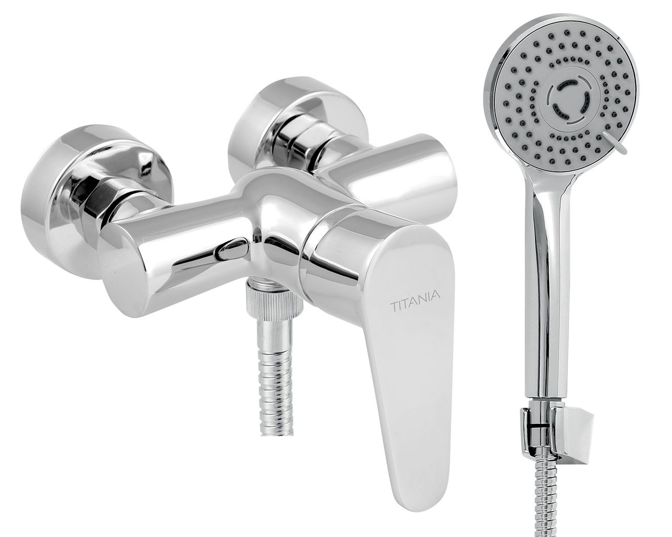 Novaservis Titania Fresh Nástenná sprchová batéria so sprchovou súpravou, Eco, rozteč 10 cm, chróm 96065,0E