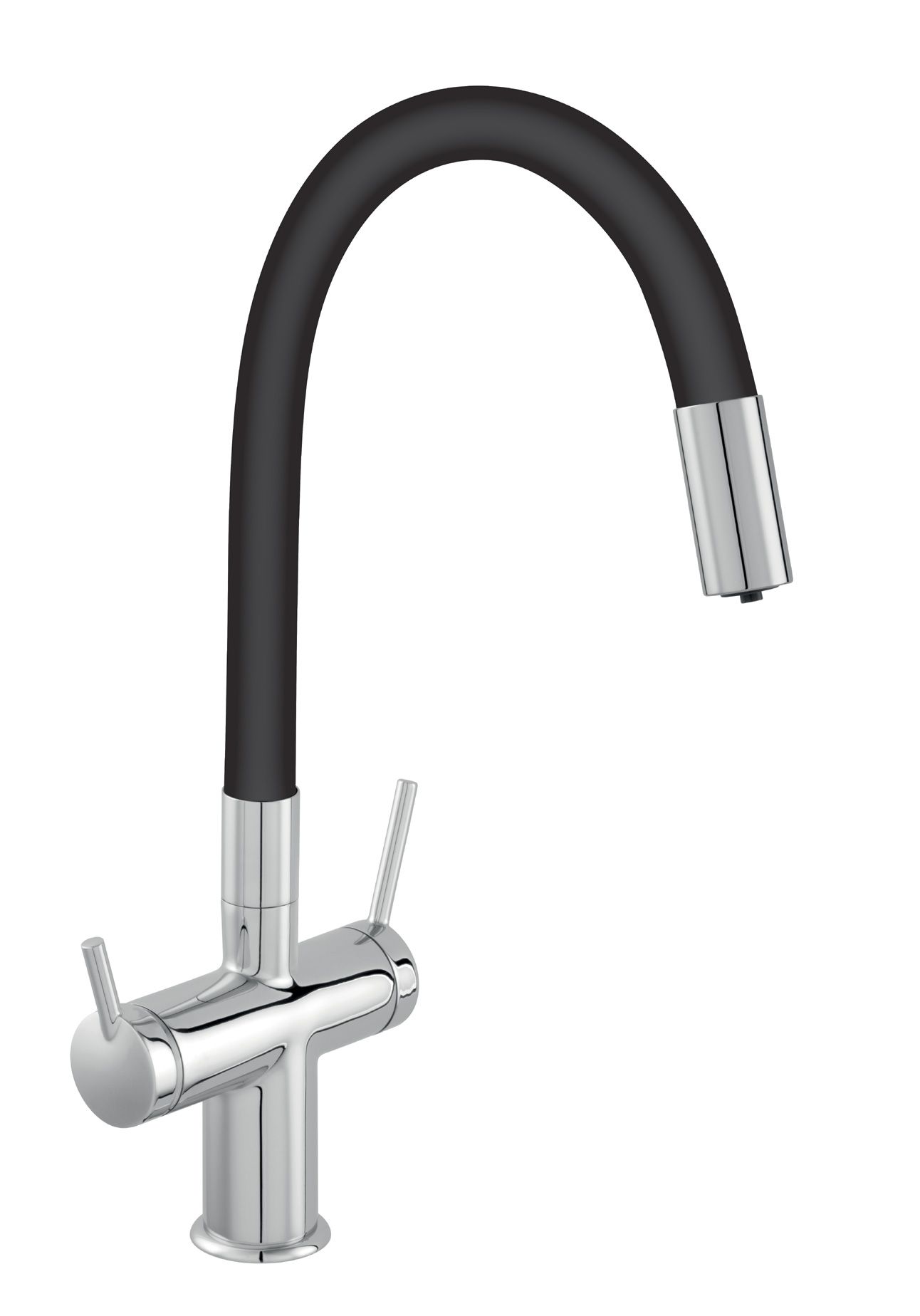 Novaservis Ferro Filtrata Filtrační dřezová baterie s elastickým ramenem, černá/chrom BFT41B