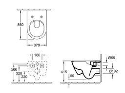Villeroy & Boch Subway 2.0 Závesné WC s WC doskou, Rimless, DirectFlush, alpská biela 5614R2R1 - galéria #9