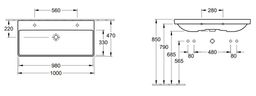 Villeroy & Boch Avento Umývadlo na skrinku 100 x 47 cm, alpská biela 4156A401 - galéria #8