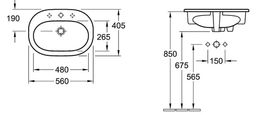Villeroy & Boch O.novo Zapustené umývadlo 56 x 41 cm, alpská biela 416156R1 - galéria #1