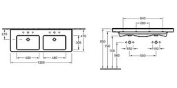 Villeroy & Boch Subway 2.0 Dvojumývadlo 130 x 47 cm, biele 7175D001 - galéria #7