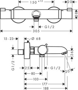 Hansgrohe Kúpeľňový termostat Ecostat Comfort 13114000 - galéria #1