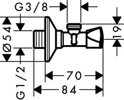 Hansgrohe Rohový ventil, výstup G 3/8 13902000 - galéria #1