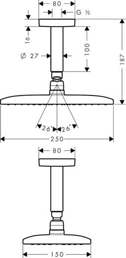 Hansgrohe Raindance E Hlavová sprcha 27380000 - galéria #1