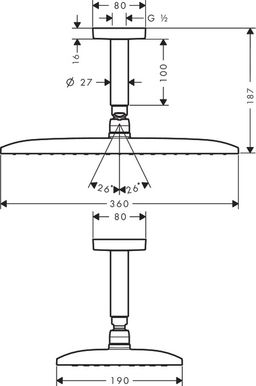Hansgrohe Raindance E sprchová hlavica 360 1jet 27381000 - galéria #1
