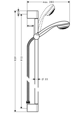 Hansgrohe Crometta 85 sprchový set Mono so sprchovou tyčou 90 cm 27729000 - galéria #1