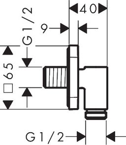 Hansgrohe FixFit Fine Q Podomietkový vývod hadice, chróm 28884000 - galéria #2
