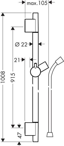 Hansgrohe Raindance Sprchová tyč 900 mm 28631820 - galéria #1