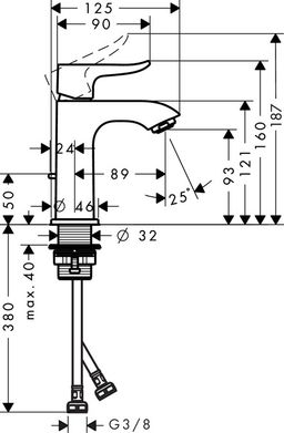Hansgrohe Metris 100 páková umývadlová batéria s výtokom 31088000 - galéria #1