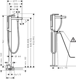 Hansgrohe Zesis S Vanová baterie volně stojící, chrom 74445000 - galéria #1