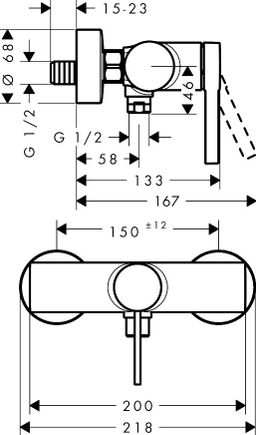 Hansgrohe Zesis S Sprchová nástěnná baterie, chrom 74621000 - galéria #1