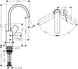 Hansgrohe Vivenis Umývadlová batéria s otočným výtokom, bez sifónu, kartáčovaný bronz 75032140 - galéria #1