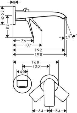 Hansgrohe Vivenis Umývadlová podomietková batéria, kartáčovaný bronz 75050140 - galéria #2