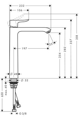Hansgrohe Metris High 260 umývadlová batéria bez odpadu 31184000 - galéria #1
