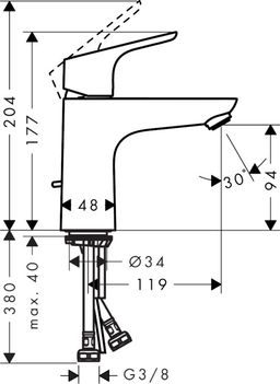 Hansgrohe Focus páková umývadlová batéria 100 31603000 - galéria #1