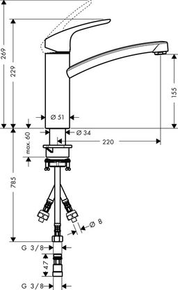Hansgrohe Focus M41 páková kuchynská batéria 160 31804000 - galéria #1