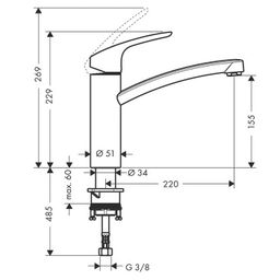 Hansgrohe Umyvadlová batéria Focus E 31806000 - galéria #1