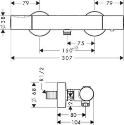 Sprchový termostat Axor Citterio M 34635000 - galéria #1
