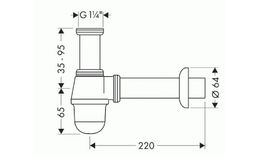 Hansgrohe Siphons Bidetový sifón, štandardný model 55213000 - galéria #1