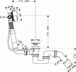 Hansgrohe Exafill S Automatická vaňa, chróm 58113000 - galéria #1