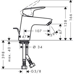 Hansgrohe Logis Umývadlová batéria, bez výpuste 71071000 - galéria #1