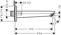 Hansgrohe Logis Vaňový výtok, chróm 71410000 - galéria #1