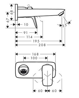 Hansgrohe Podomietková umývadlová batéria, bez telesa 71220000 - galéria #1