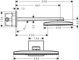 Hansgrohe Rainmaker Select hlavová sprcha 460 3jet so sprchovým ramenom 24007400 - galéria #1
