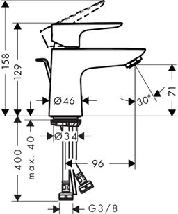 Hansgrohe Talis E Umývadlová batéria, s výtokom, chróm 71705000 - galéria #1