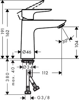 Hansgrohe Talis E Umývadlová batéria s výtokom, chróm 71711000 - galéria #1
