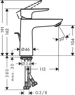 Hansgrohe Talis E Umývadlová batéria s výtokom, Coolstart, chróm 71713000 - galéria #2