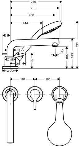 Hansgrohe Talis S trojotvorová páková batéria, 72416000 - galéria #1