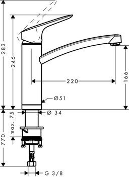 Hansgrohe Logis M31 Páková drezová batéria, na inštaláciu pred okno, 71833000 - galéria #1