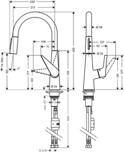 Hansgrohe Talis M51 páková kuchynská batéria 200, 72813000 - galéria #1