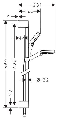 Hansgrohe Crometta Sprchový set 65 cm Vario, biely chróm 26532400 - galéria #1
