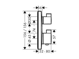 Hansgrohe Ecostat Square Termostatická batéria na skrytú inštaláciu s uzatváracím ventilom 15712000 - galéria #1
