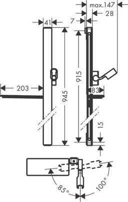 Hansgrohe Unica Sprchová tyč E 27640400 - galéria #1