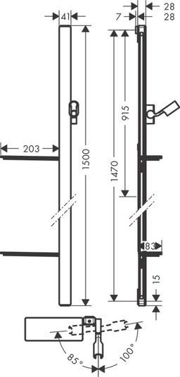 Hansgrohe Unica Sprchová tyč E 27645000 - galéria #1