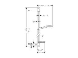 Hansgrohe Raindance Select S Sprchový set 120 3jet P so sprchovou tyčou 900 mm 27667000 - galéria #1