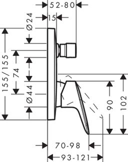 Hansgrohe Logis Vaňová batéria pod omietku 71407000 - galéria #1