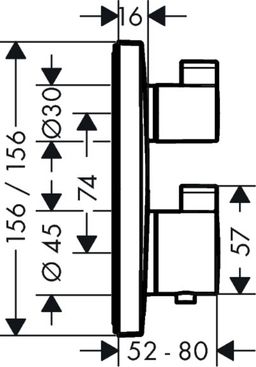 Hansgrohe Ecostat Square Termostatická batéria pre 2 vývody, biela matná 15714700 - galéria #1
