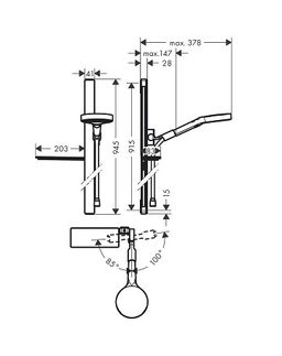 Hansgrohe Rainfinity Sprchový set 130 3jet s tyčou 90 cm a mydlovou poličkou chróm 27671000 - galéria #1