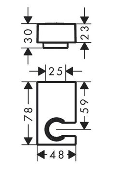 Hansgrohe Nástenný držiak ručnej sprchy, brúsený čierny chróm 28387340 - galéria #1