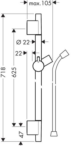 Hansgrohe Unica S Puro Sprchová tyč 65 cm so sprchovou hadicou, biela matná 28632700 - galéria #1